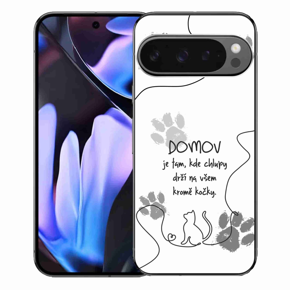 Gelový kryt mmCase na Google Pixel 9 Pro XL - kočičí motiv bílé pozadí