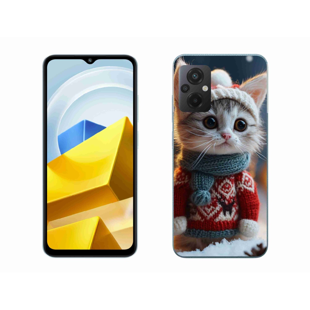 Gelový kryt mmCase na Xiaomi Poco M5 4G - kotě ve svetru