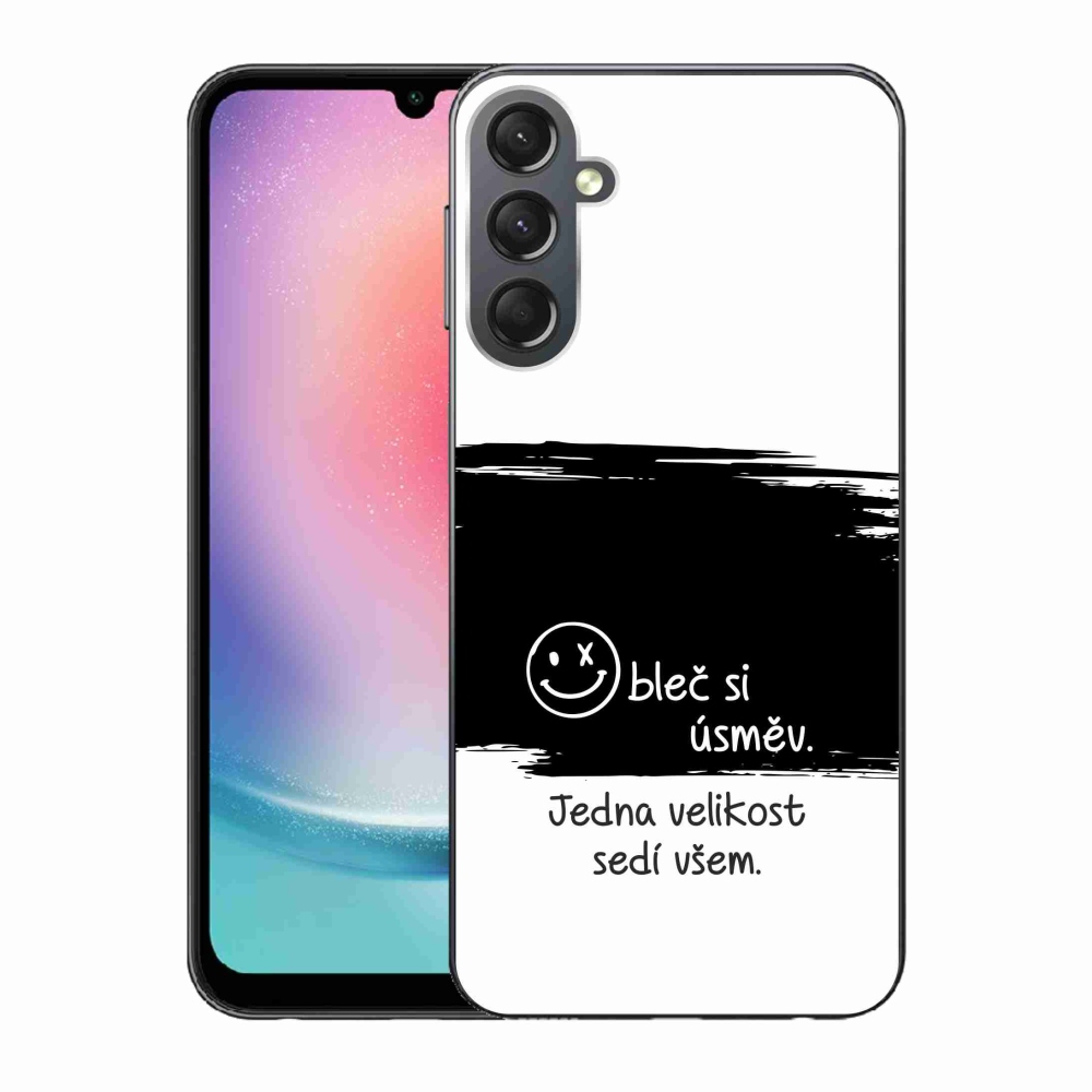 Gelový kryt mmCase na Samsung Galaxy A24 - vtipný text 8 černobílé pozadí