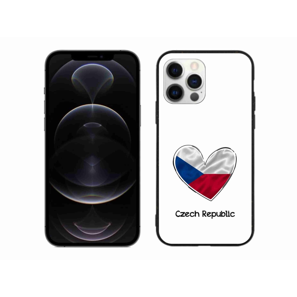 Gelový kryt mmCase na iPhone 12 Pro Max - vlajka srdce bílé pozadí