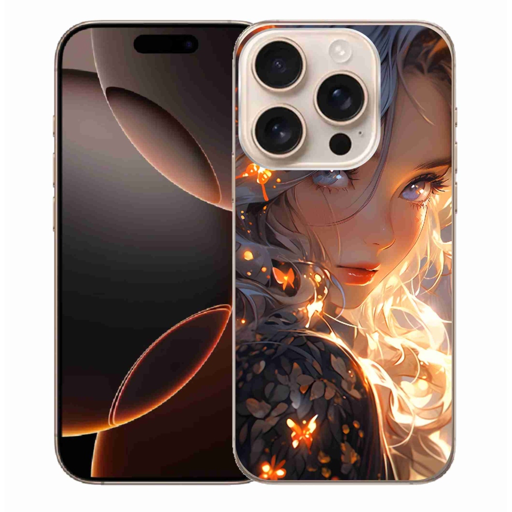 Gelový kryt mmCase na iPhone 16 Pro Max - dívka a motýli