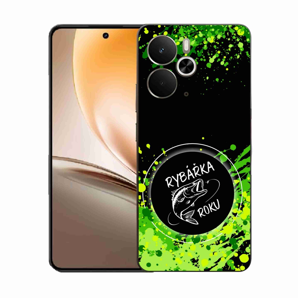 Gelový kryt mmCase na Realme 14 5G - rybářka roku černé pozadí