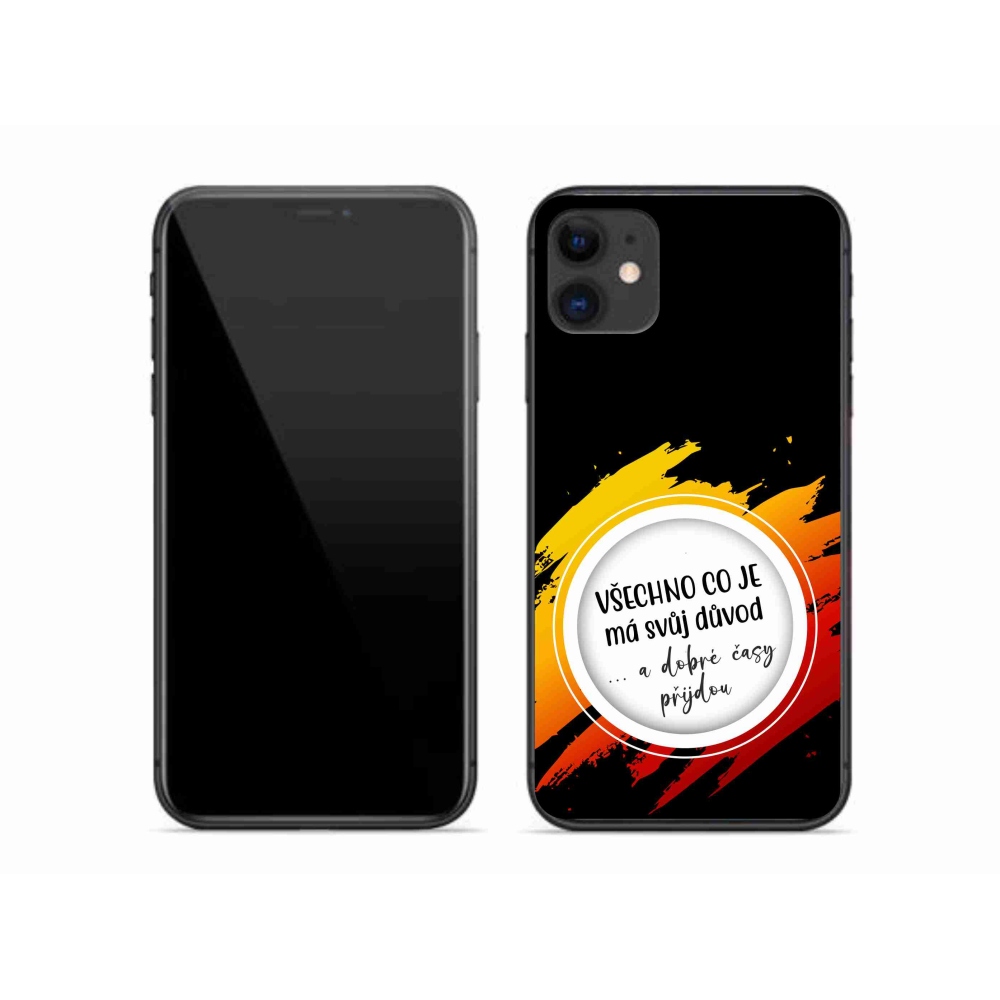 Gelový kryt mmCase na iPhone 11 - citát 3 černé pozadí