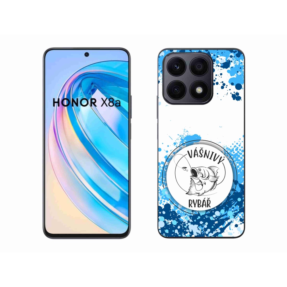Gelový kryt mmCase na Honor X8a - vášnivý rybář bílé pozadí