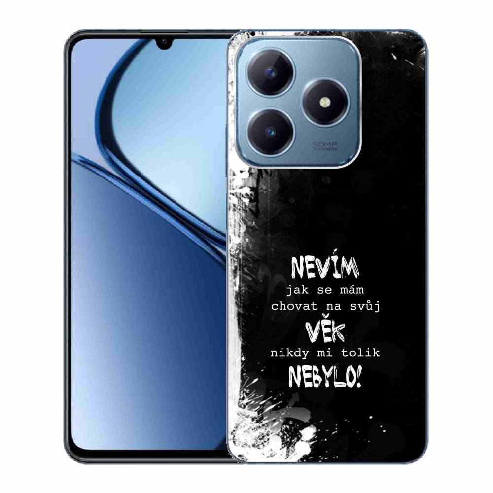 Gelový kryt mmCase na Realme C63 - vtipný text 14 černé pozadí