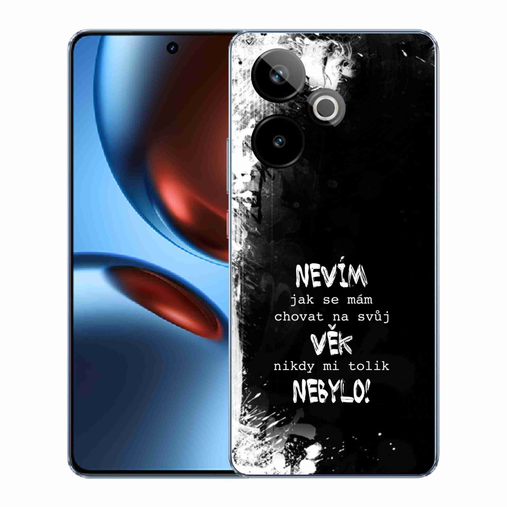 Gelový kryt mmCase na Realme GT 7 5G/GT 7T 5G - vtipný text 14 černé pozadí