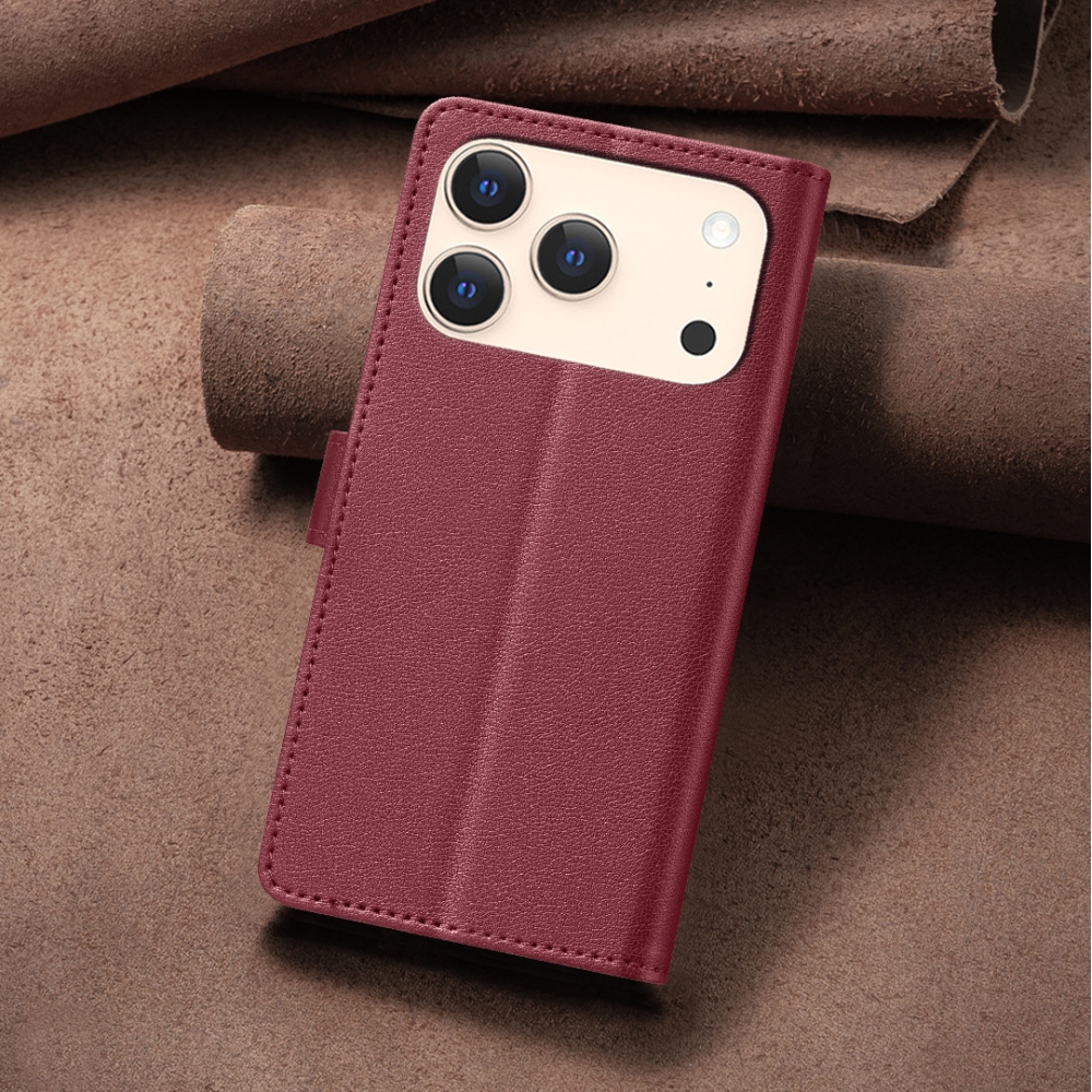 BINFEN knížkové pouzdro na iPhone 17 Pro - červené