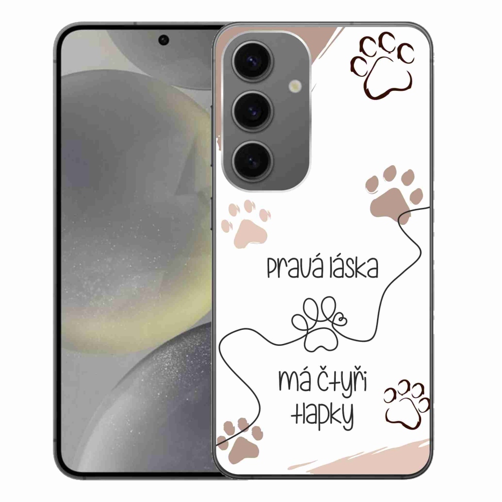 Gelový kryt mmCase na Samsung Galaxy S24+ - psí motiv 1 bílé pozadí