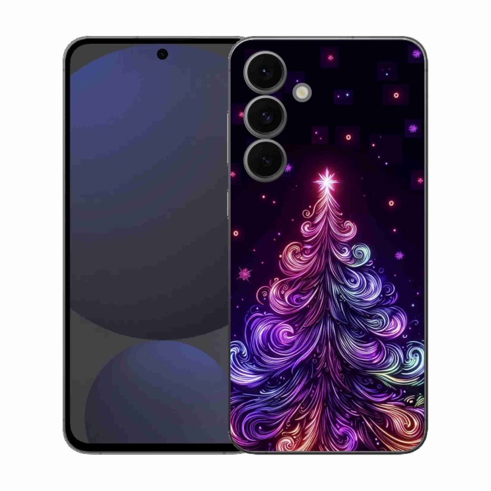 Gelový kryt mmCase na Samsung Galaxy S25 FE - neonový vánoční stromek 1
