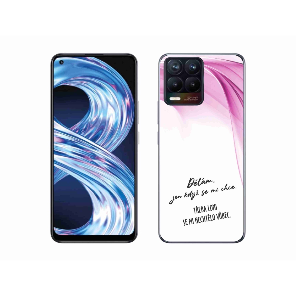 Gelový kryt mmCase na Realme 8 4G - vtipný text 12 bílé pozadí