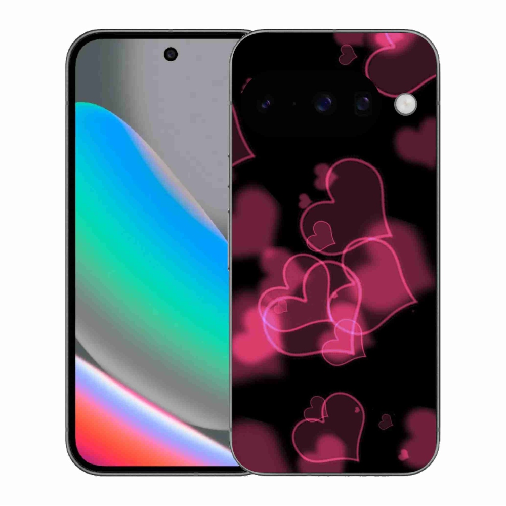 Gelový kryt mmCase na Google Pixel 10 - červená srdíčka