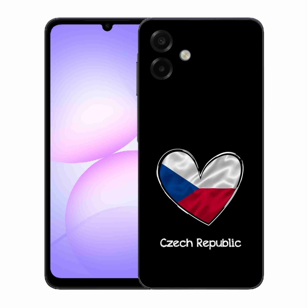 Gelový kryt mmCase na Samsung Galaxy A07 4G - vlajka srdce černé pozadí