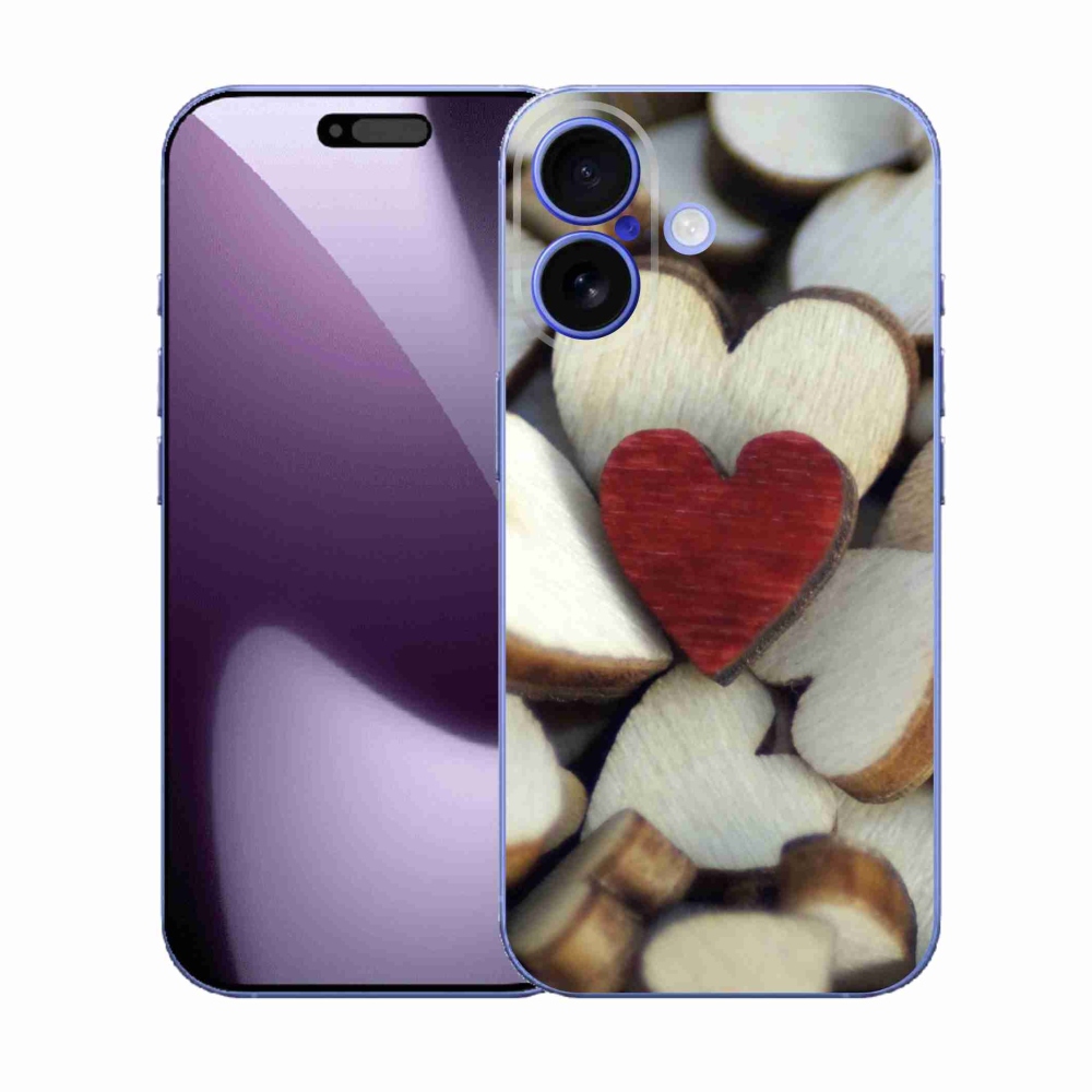 Gelový kryt mmCase na iPhone 17 - gravírované červené srdce 