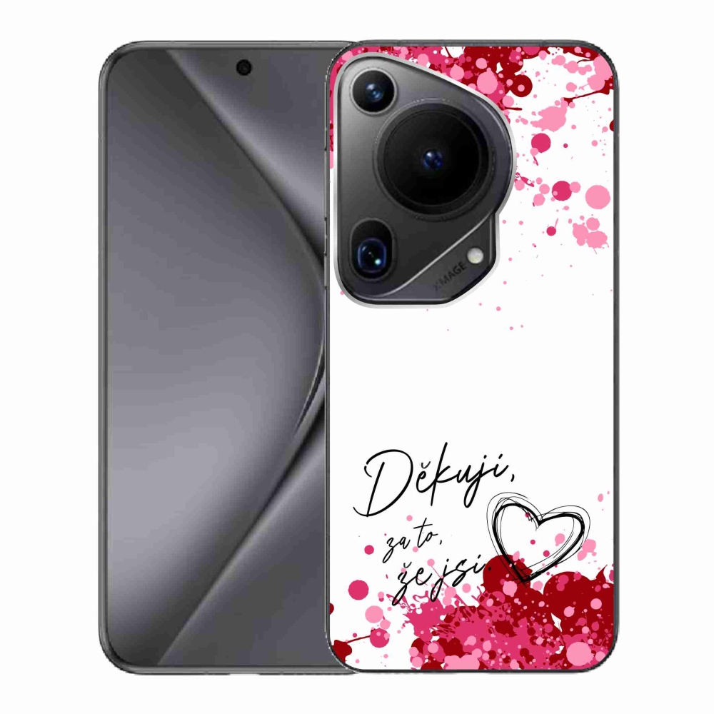 Gelový kryt mmCase na Huawei Pura 70 Ultra - zamilovaný text 2 bílé pozadí