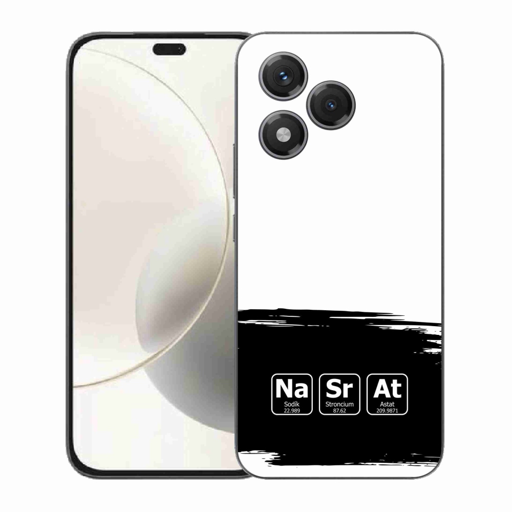 Gelový kryt mmCase na Honor 400 Lite - chemické prvky černobílé pozadí