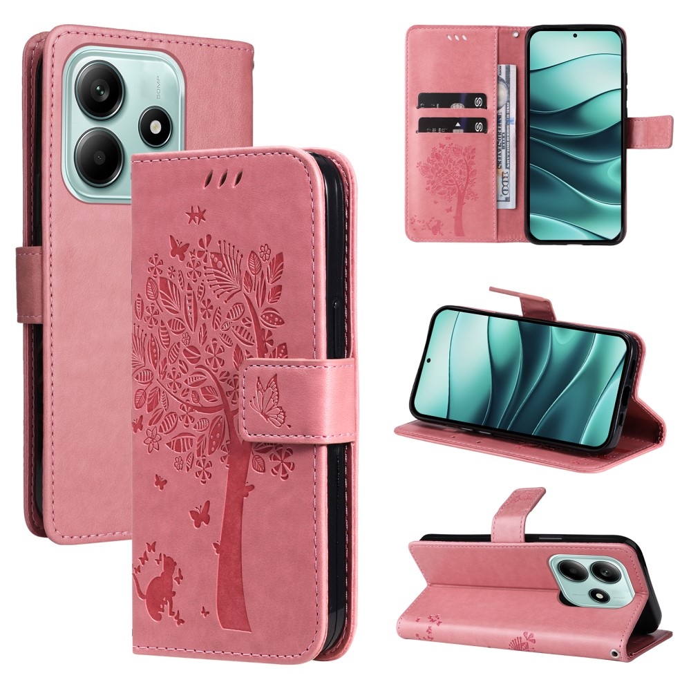 Trees knížkové pouzdro na Xiaomi Redmi Note 14 5G - růžové