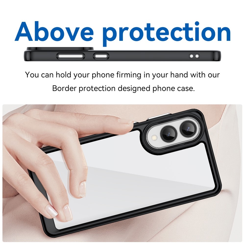 Gelový obal s pevnými zády na Samsung Galaxy S25 Edge - černý