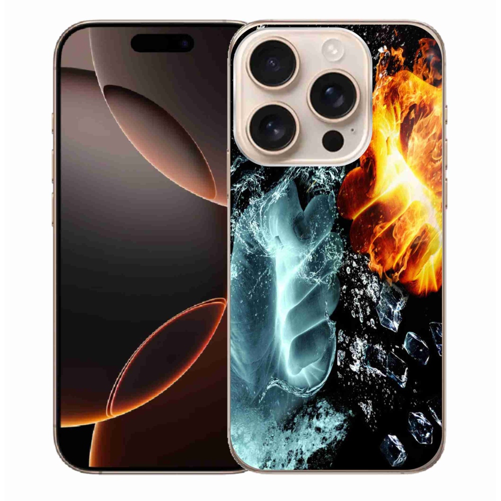 Gelový kryt mmCase na iPhone 16 Pro Max - voda a oheň