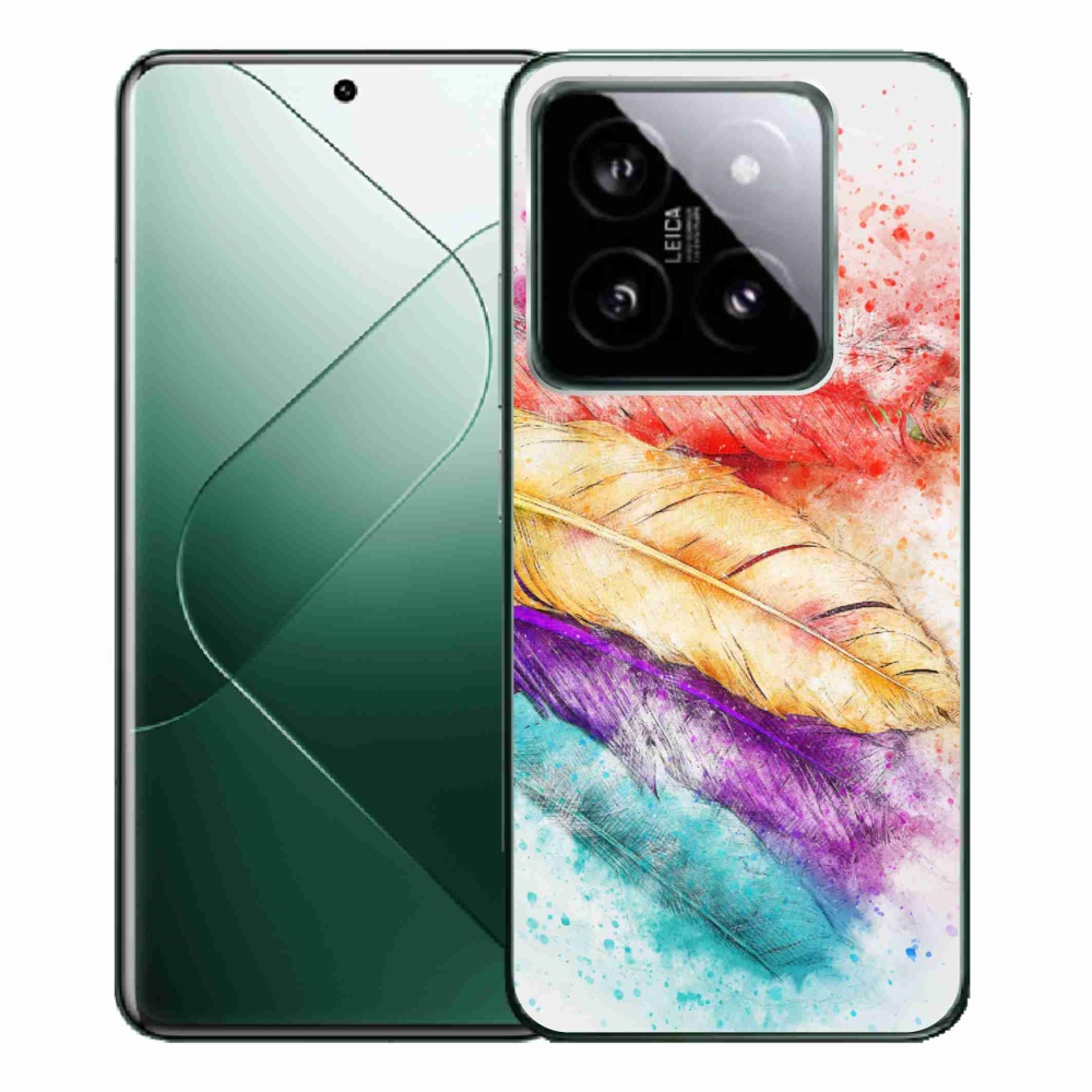 Gelový kryt mmCase na Xiaomi 14 Pro - barevné peří