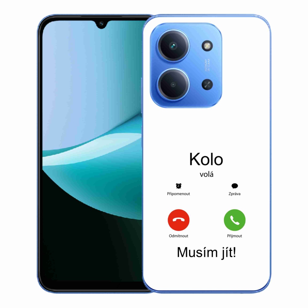 Gelový kryt mmCase na Xiaomi Redmi 15C 4G/5G (173mm) - kolo volá bílé pozadí