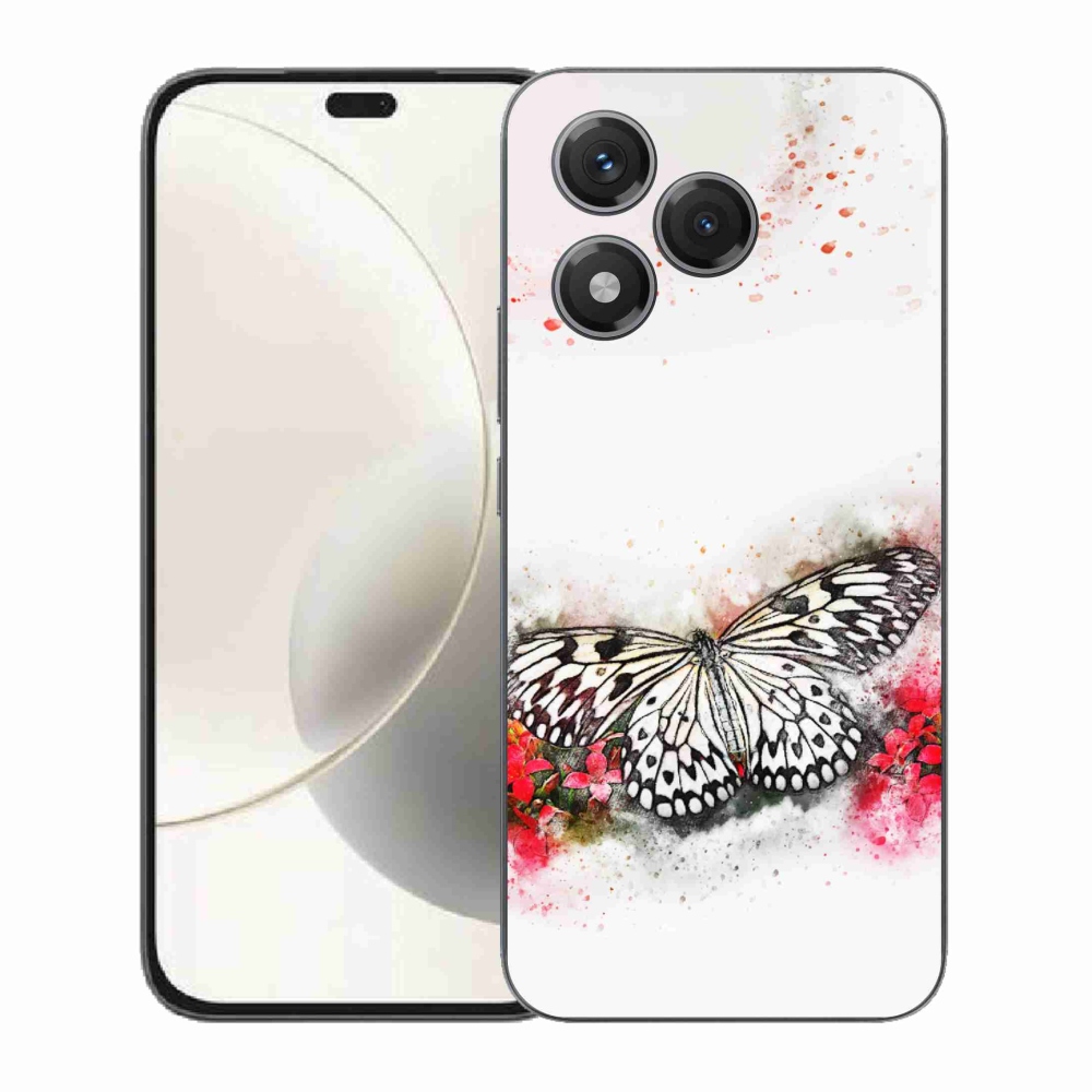 Gelový kryt mmCase na Honor 400 Lite - černobílý motýl