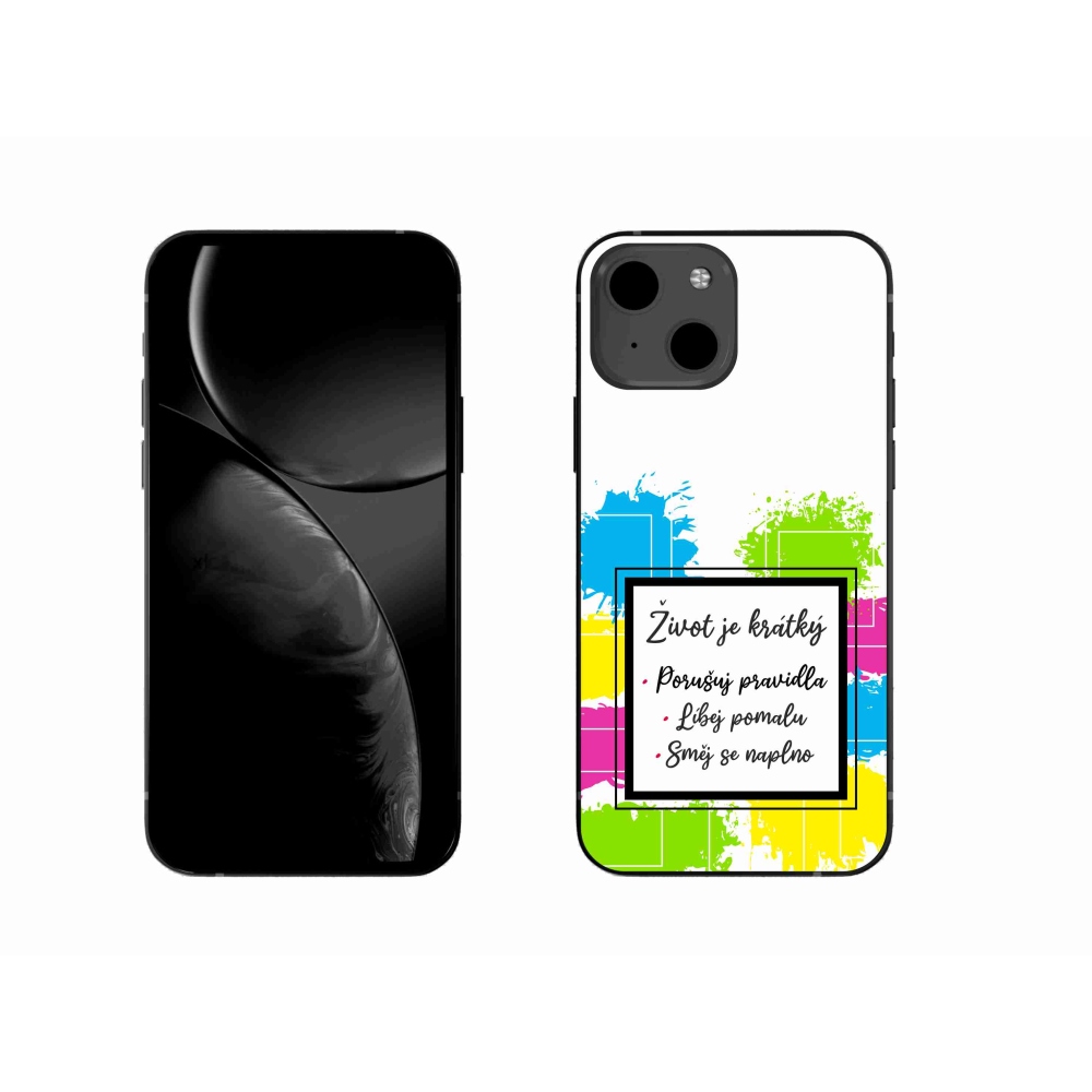 Gelový kryt mmCase na iPhone 13 6.1 - citát 5 bílé pozadí