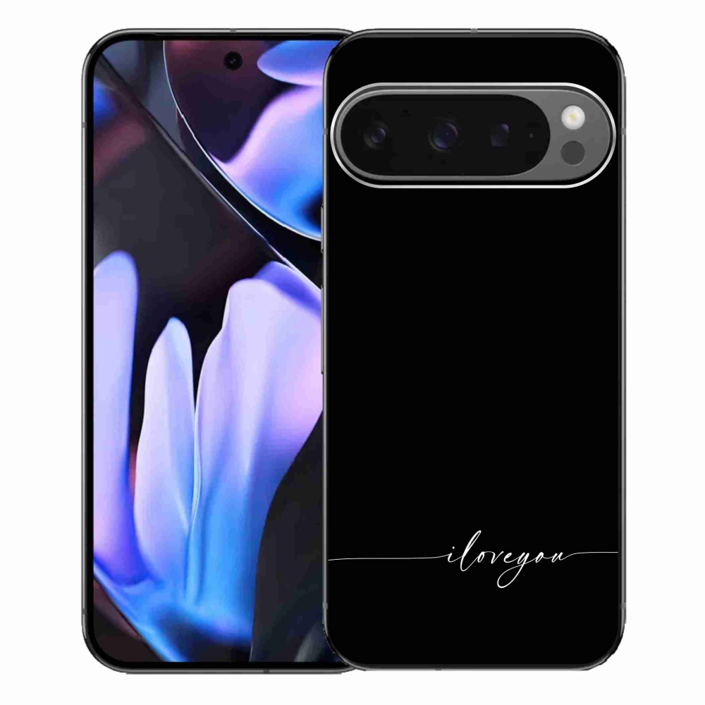 Gelový kryt mmCase na Google Pixel 9 Pro XL - I love you černé pozadí