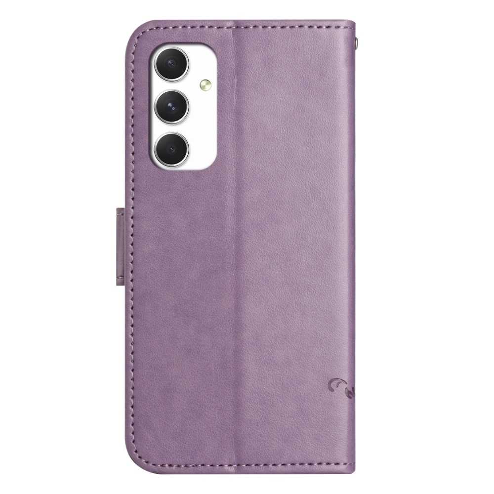 Flower knížkové pouzdro na Samsung Galaxy A16 4G/5G - světlefialové