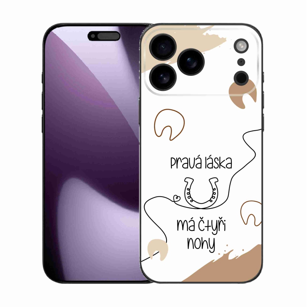 Gelový kryt mmCase na iPhone 17 Pro Max - koňský motiv bílé pozadí