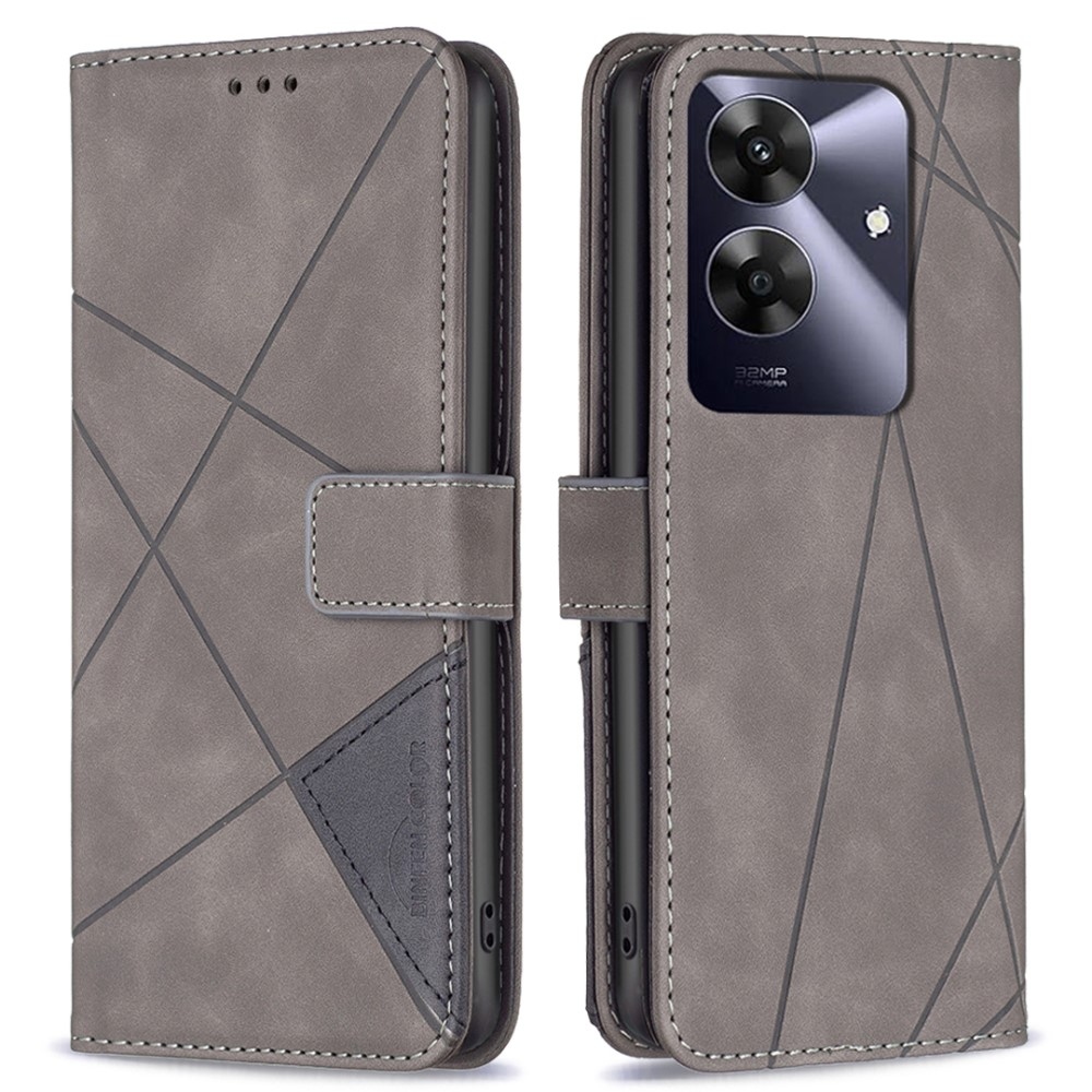 BNF Triangle knížkové pouzdro na Realme Note 60 - šedé