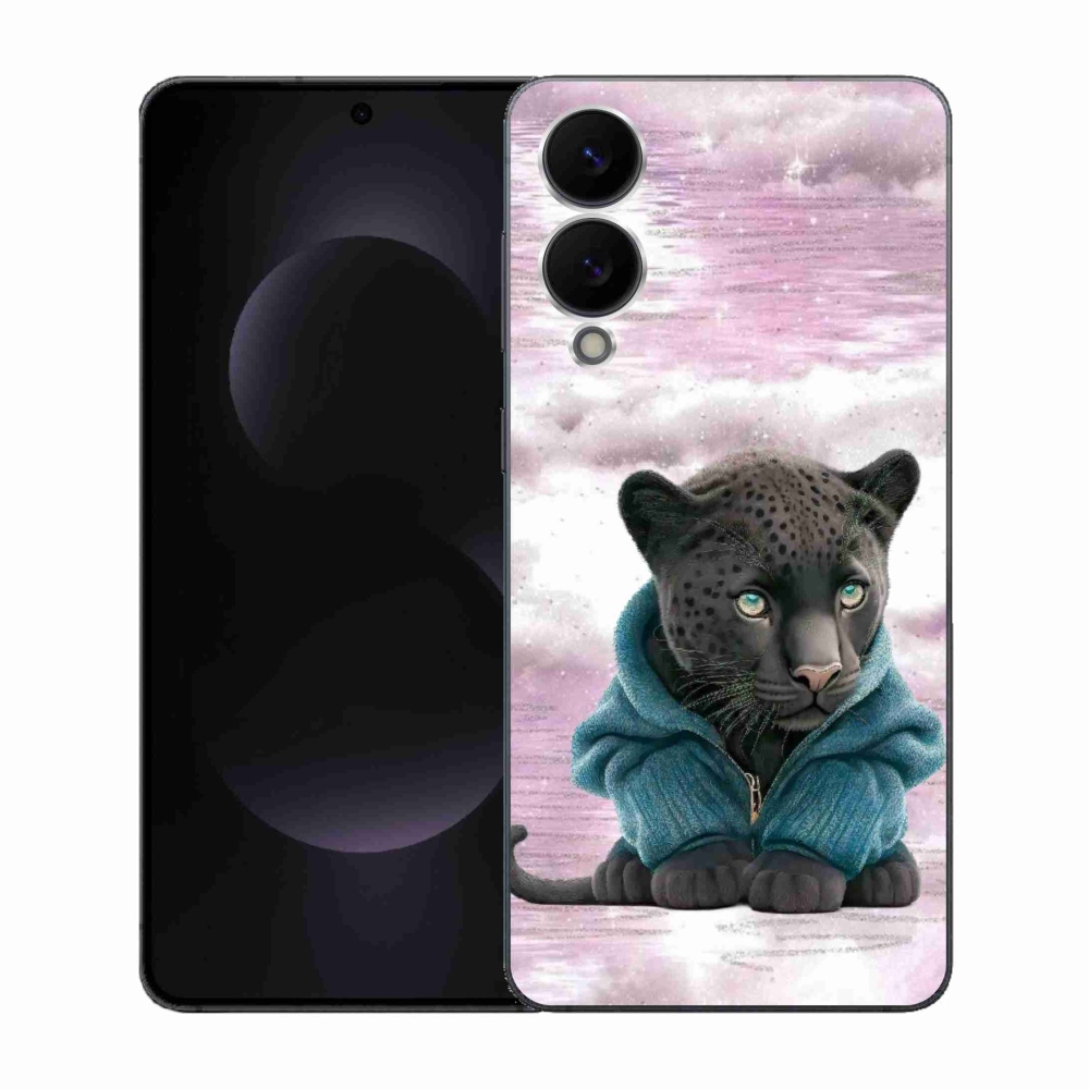 Gelový kryt mmCase na Samsung Galaxy S25 Edge - černý panter ve svetru
