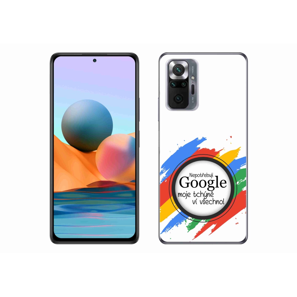 Gelový kryt mmCase na Xiaomi Redmi Note 10 Pro - tchýně ví všechno bílé pozadí