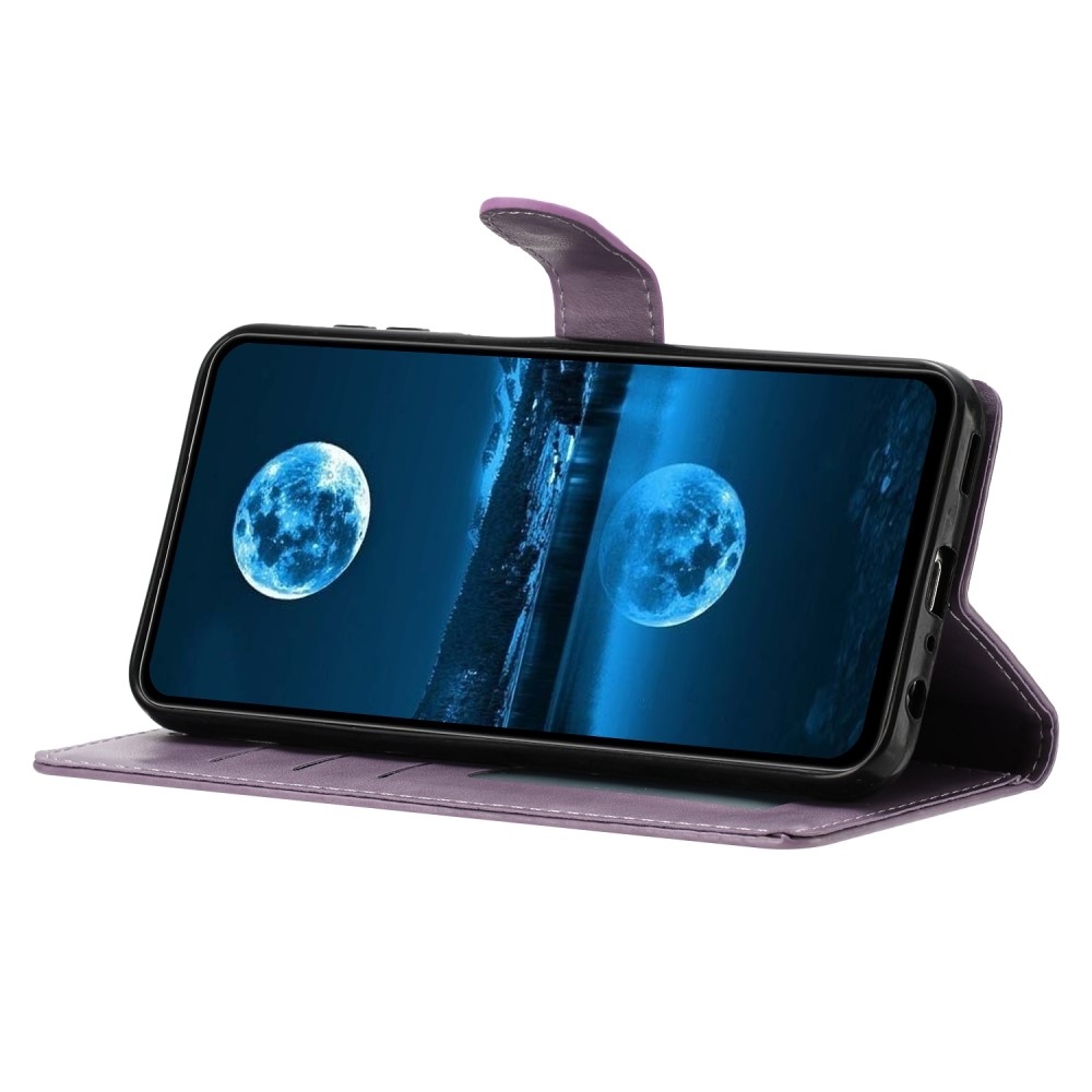 Clots knížkové pouzdro na Xiaomi Redmi Note 14 5G - fialové