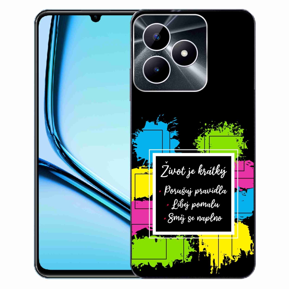 Gelový kryt mmCase na Realme Note 50 - citát 5 černé pozadí