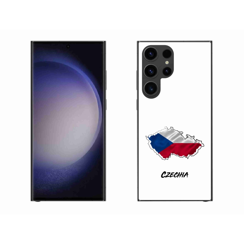Gelový kryt mmCase na Samsung Galaxy S23 Ultra 5G - Czechia bílé pozadí