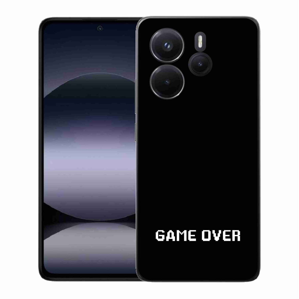 Gelový kryt mmCase na Xiaomi Redmi Note 14 - game over černé pozadí