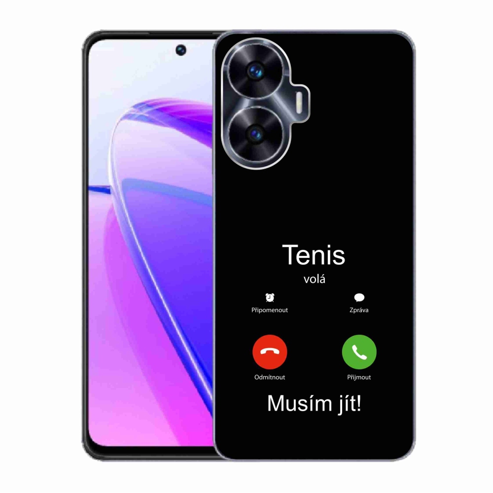 Gelový kryt mmCase na Realme C55 - tenis volá černé pozadí