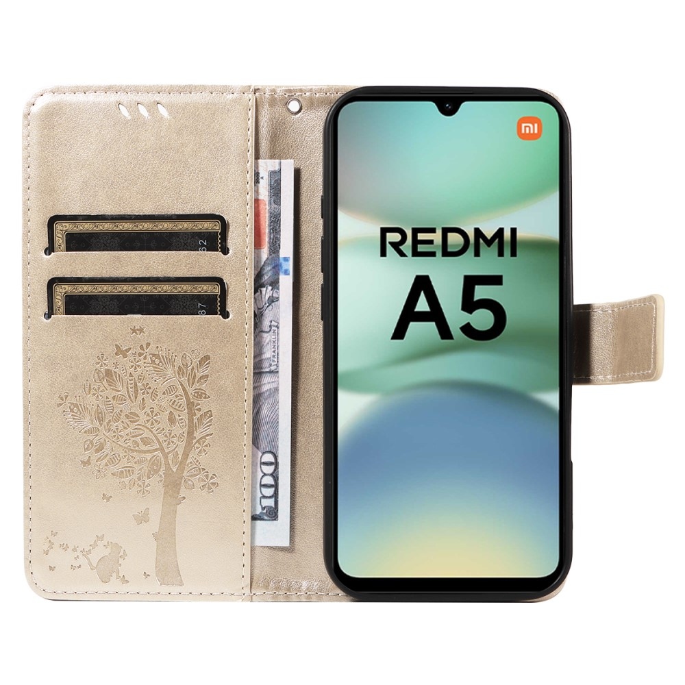 Trees knížkové pouzdro na Xiaomi Redmi A5 (173.45x79.35x8.45mm) - zlaté