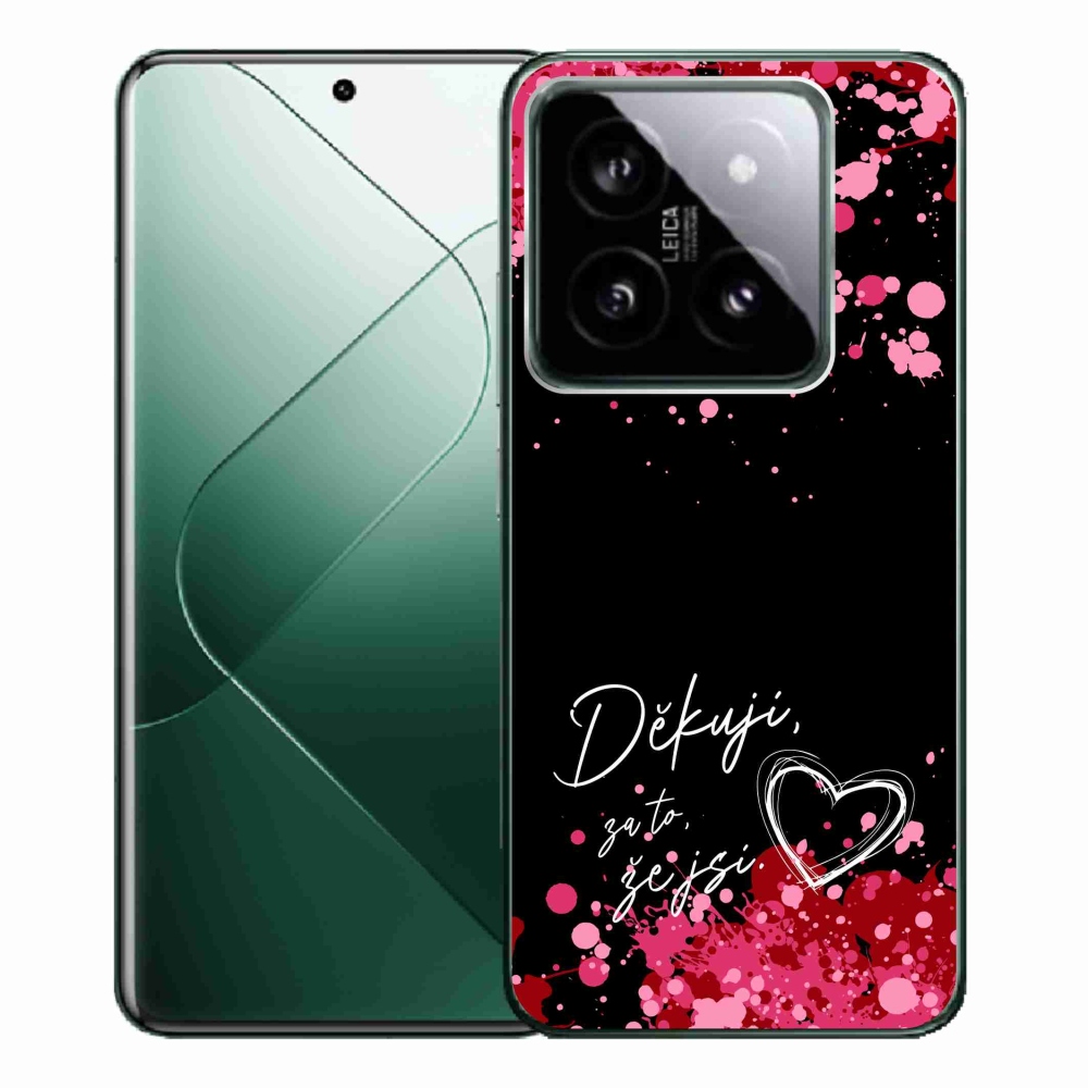 Gelový kryt mmCase na Xiaomi 14 Pro - zamilovaný text 2 černé pozadí