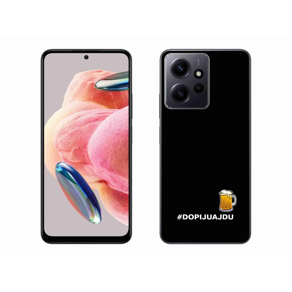 Gelový kryt mmCase na Xiaomi Redmi Note 12 4G - pivní motiv 1 černé pozadí