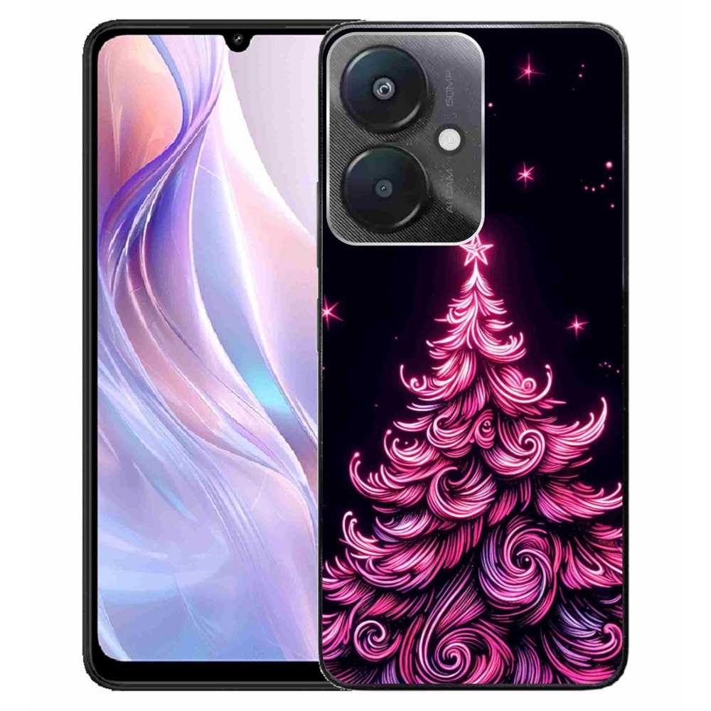 Gelový kryt mmCase na Xiaomi Redmi 13C 5G - neonový vánoční stromek 2