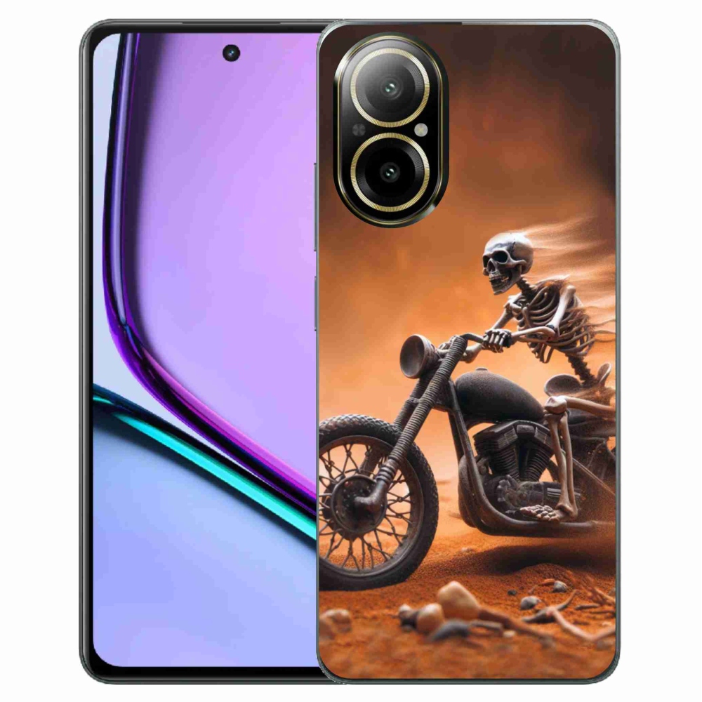 Gelový kryt mmCase na Realme C67 - kostra na motorce