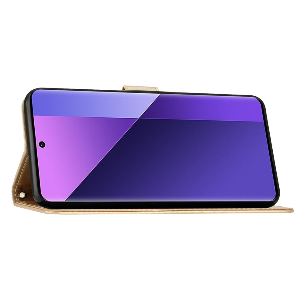 Flowers knížkové pouzdro na Samsung Galaxy A26 5G - zlaté
