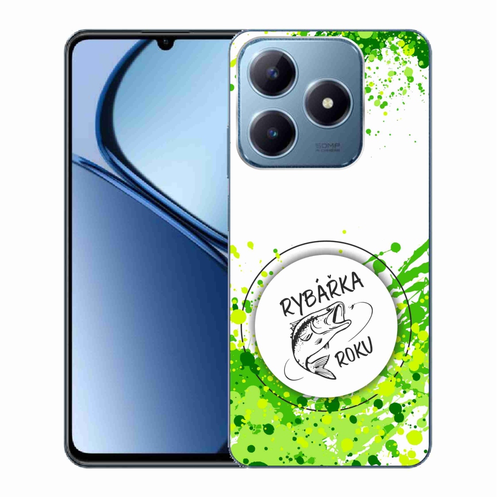 Gelový kryt mmCase na Realme C63 - rybářka roku bílé pozadí