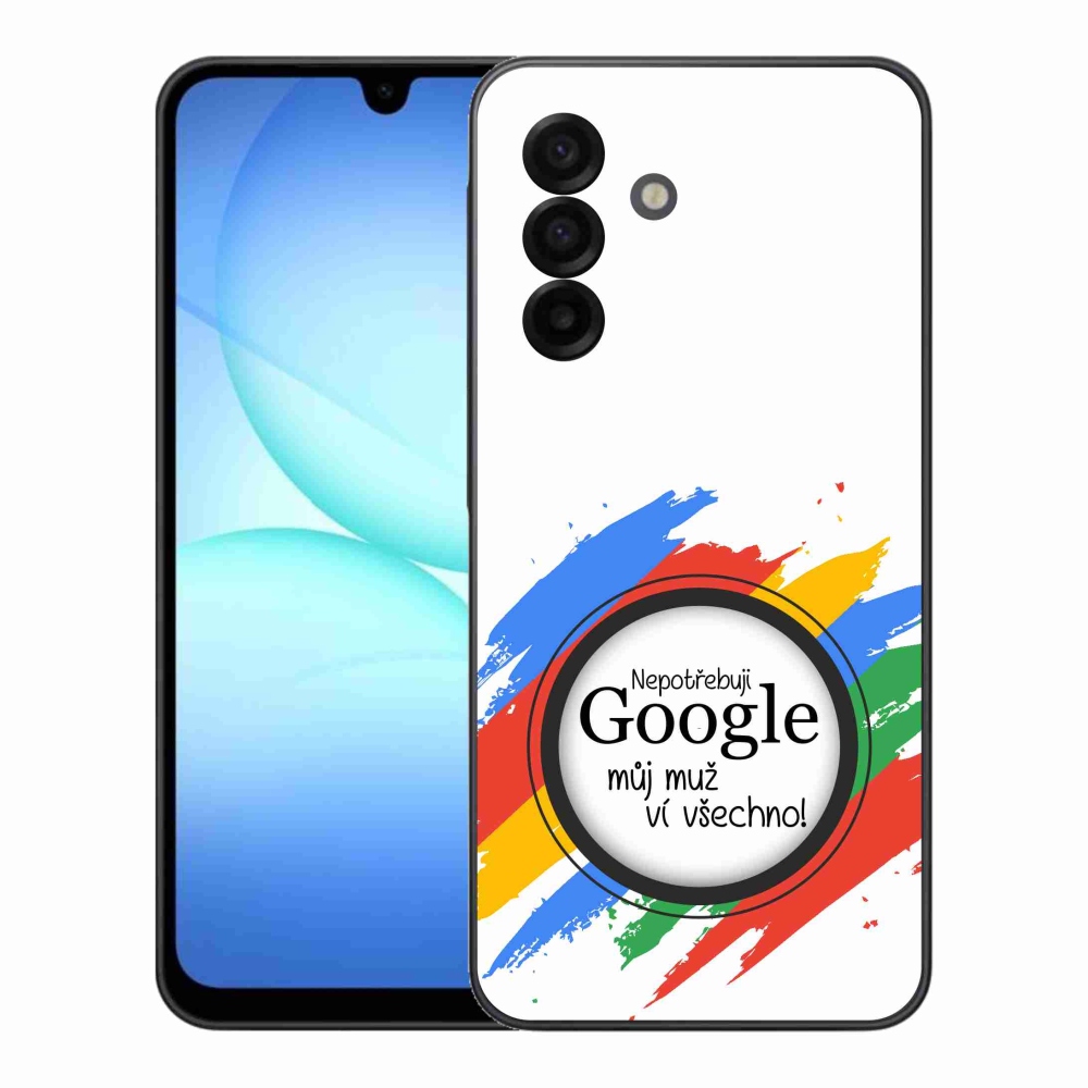 Gelový kryt mmCase na Samsung Galaxy A17 4G/5G - muž ví všechno bílé pozadí