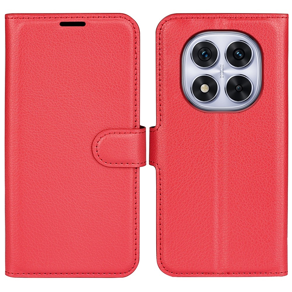 Litchi knížkové pouzdro na Xiaomi Redmi Note 14 Pro 5G/Poco X7 5G - červené