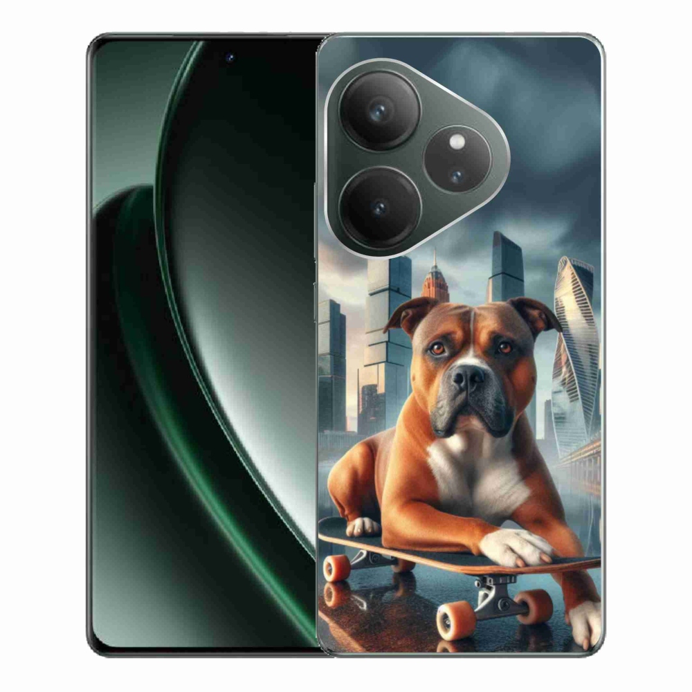 Gelový kryt mmCase na Realme GT 6 5G/GT 6T 5G - pes na skateboardu