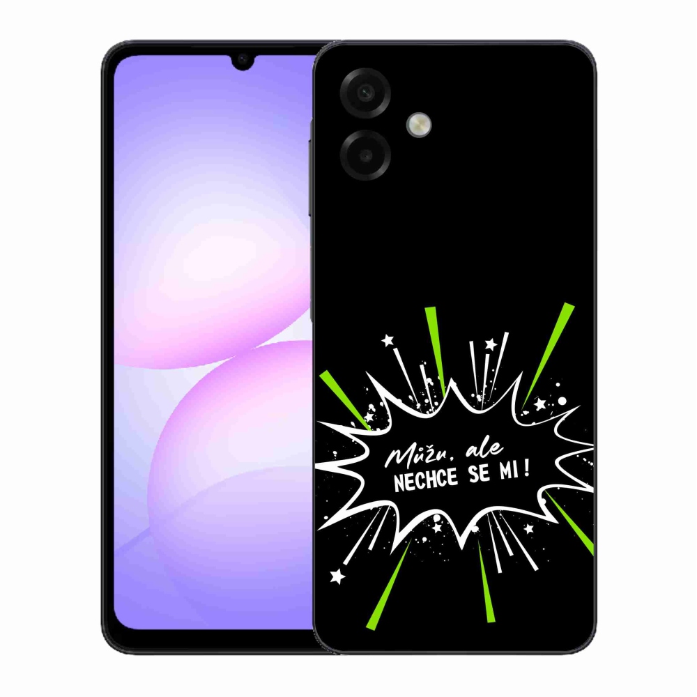 Gelový kryt mmCase na Samsung Galaxy A07 4G - vtipný text 11 černé pozadí