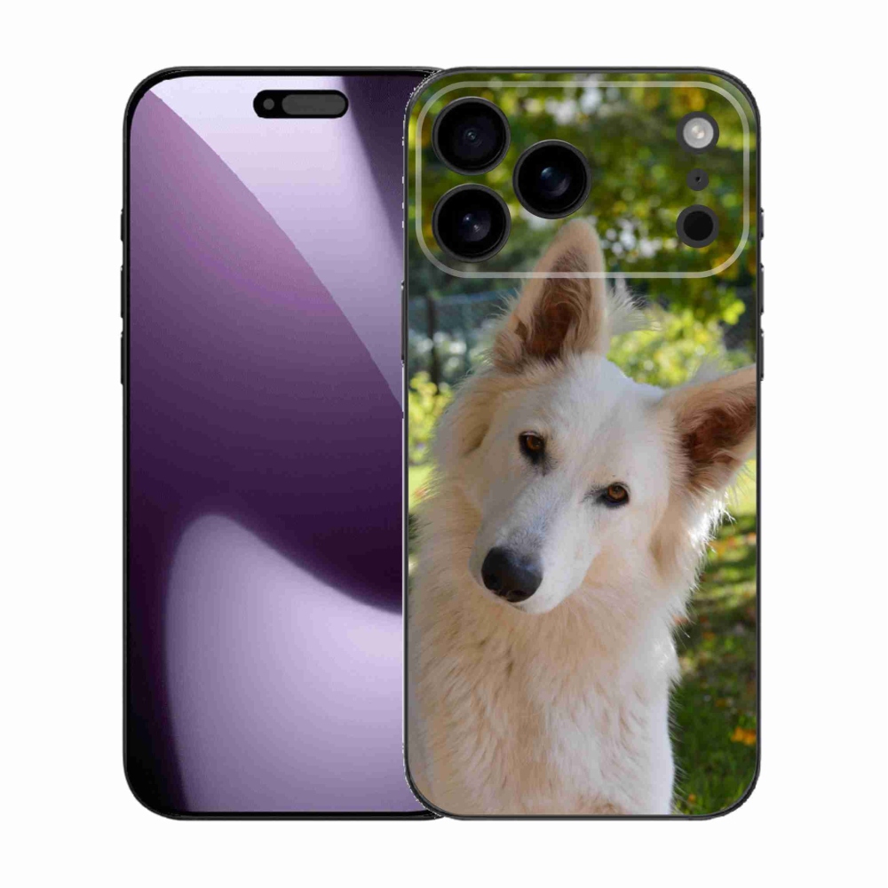 Gelový kryt mmCase na iPhone 17 Pro Max - bílý švýcarský ovčák 1