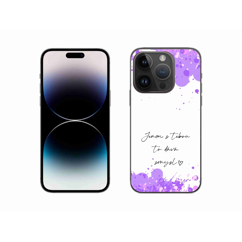 Gelový kryt mmCase na iPhone 14 Pro 6.1 - zamilovaný text bílé pozadí